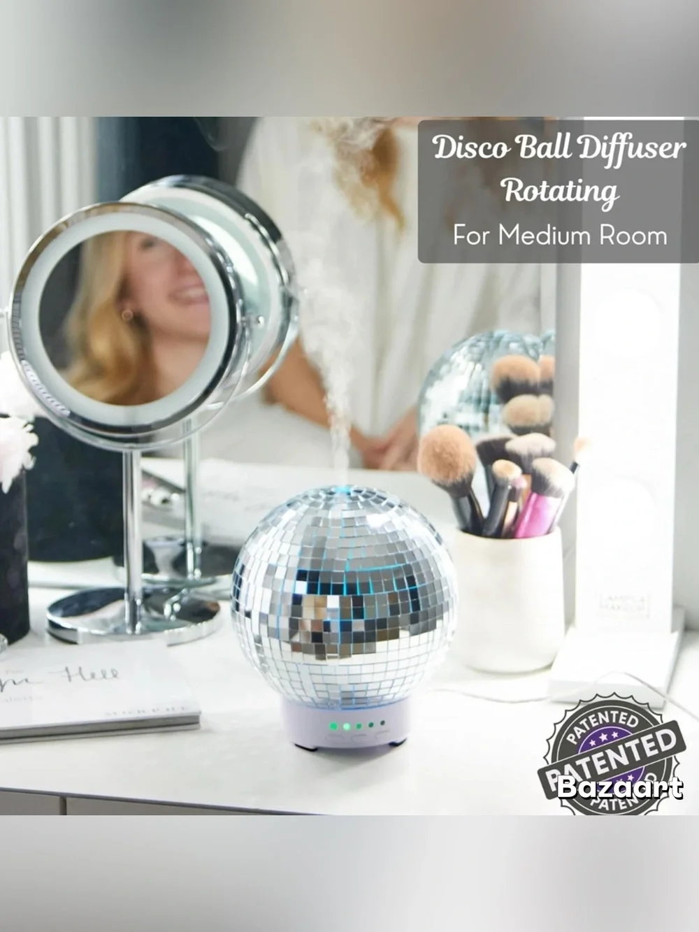 Disco Ball Diffuser : Rotating Aromatherapy Diffuser, Maximalist Decor 7 colors